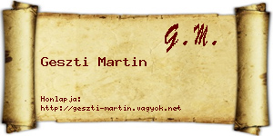 Geszti Martin névjegykártya