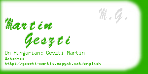 martin geszti business card